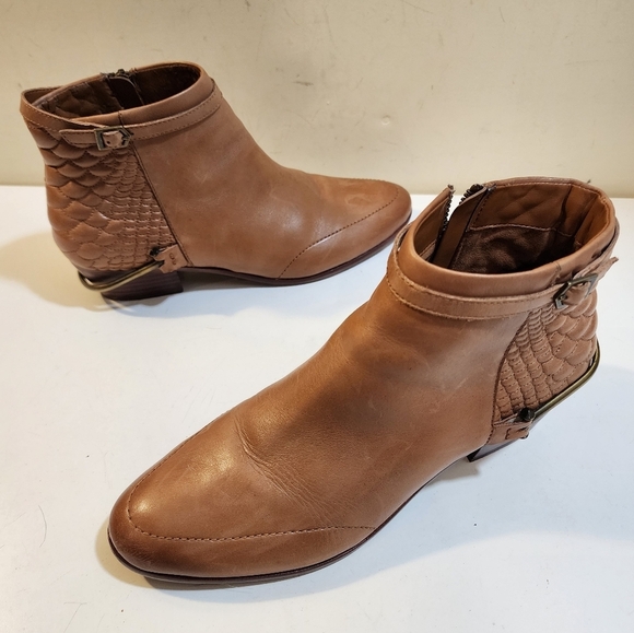 Sam Edelman Porter Tan Leather Upper Ankle Booties size 9M - Picture 1 of 15